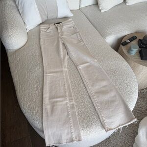 Veronica Beard Cream Flare Jeans
